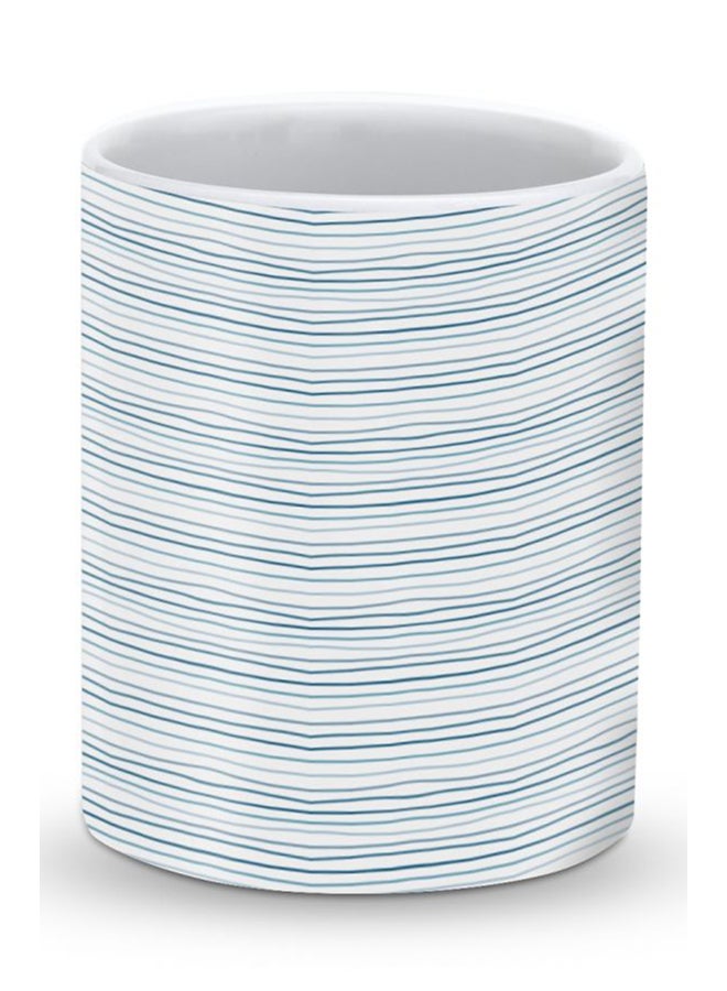Stylizedd Premium Shaky Lines Designer Mug White/Black - Image 1