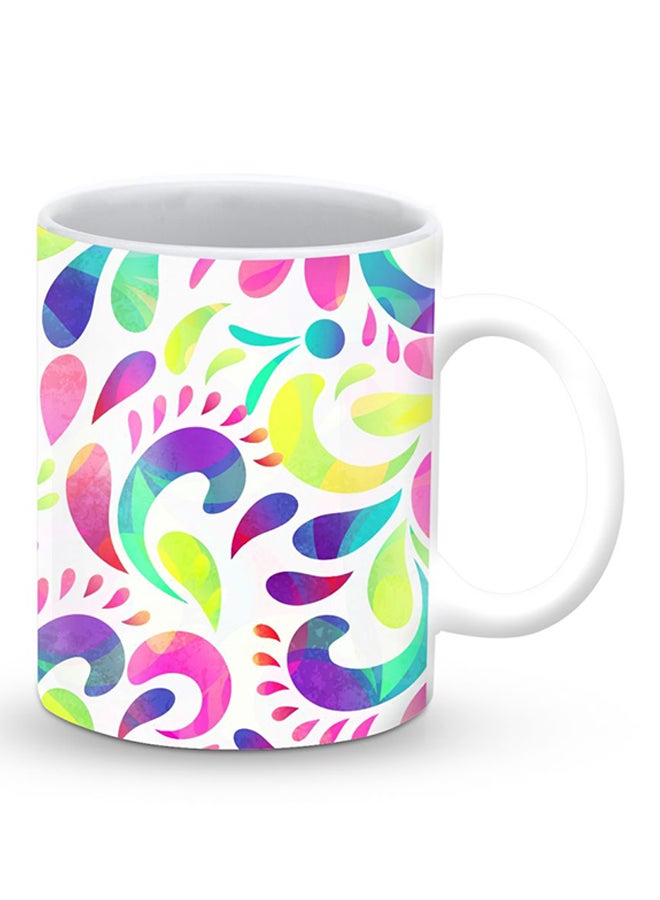 ستايلايزد قدح قهوة فاخر بتصميم انفجار الزهور متعدد الألوان - Image 2