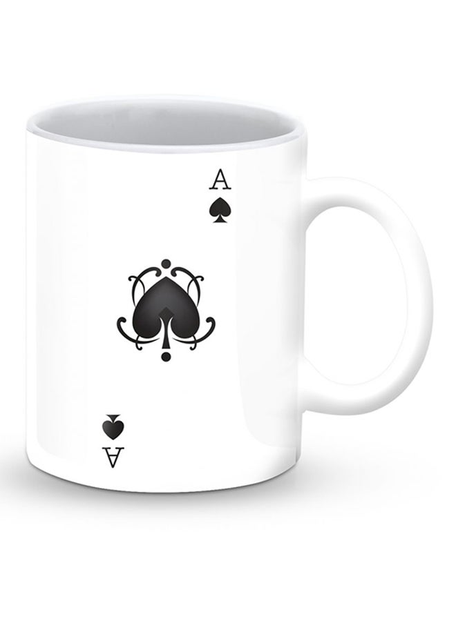Stylizedd Premium Ace Of Spades Designer Mug White/Black - Image 2
