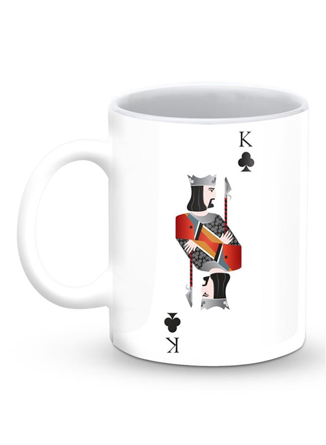 Stylizedd Premium King Of Clubs Designer Mug White/Black - Image 1
