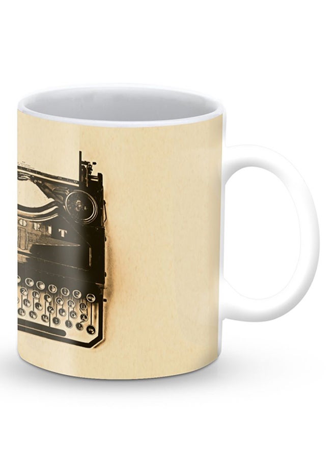 Stylizedd Premium Typewriter Designer Mug Beige/Black  - Image 2