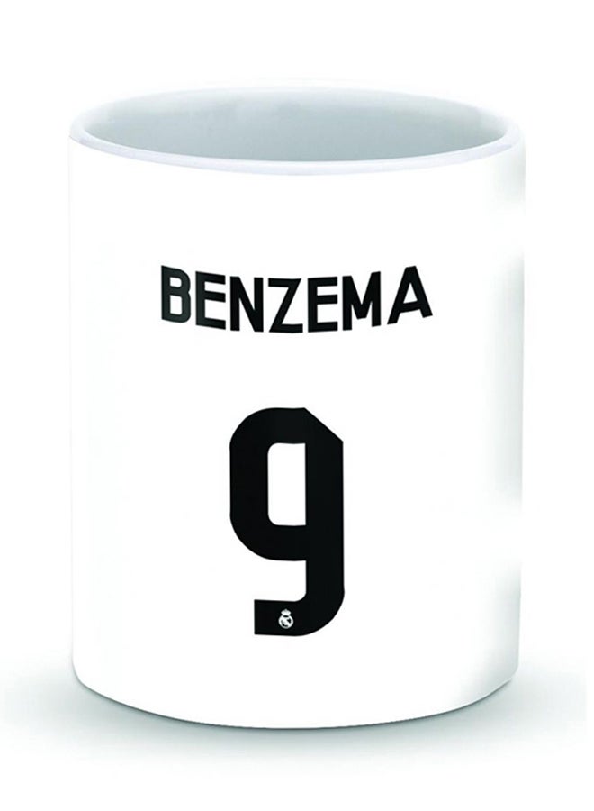 Stylizedd Premium Benzema Real Jersey Designer Mug White/Black 325ml  - Image 1