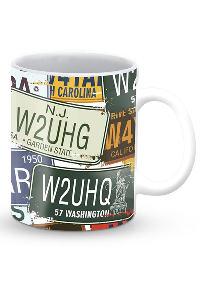 Stylizedd Premium Number Plates Designer Mug Multicolour - Image 2