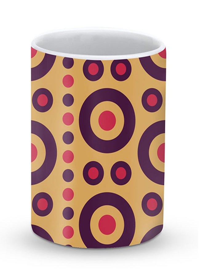 Stylizedd Premium Bull's Eye Designer Mug Yellow/Purple/Red - Image 1