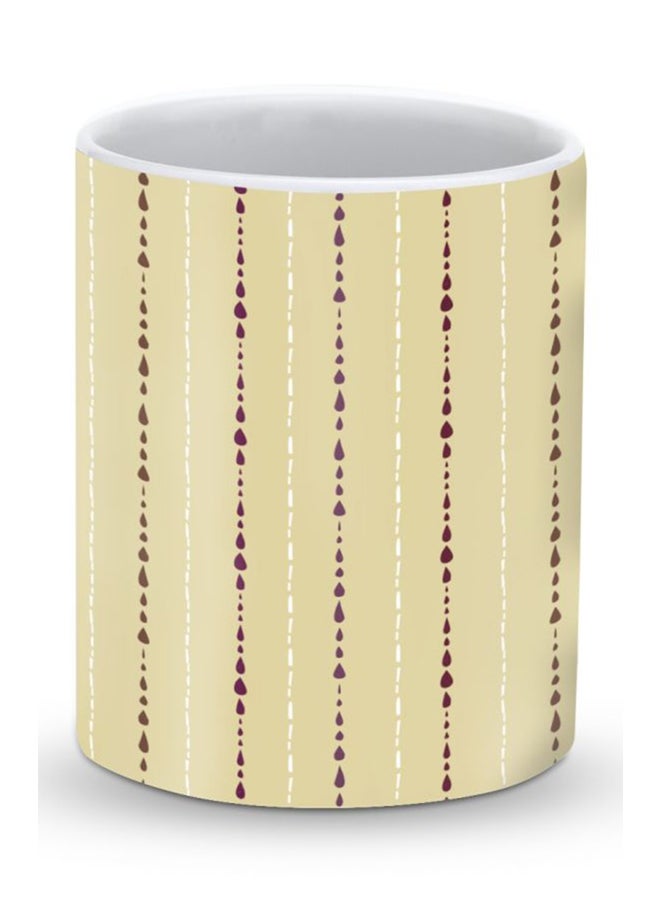 Stylizedd Premium Linear Raindrops Designer Mug Beige/Brown  - Image 1