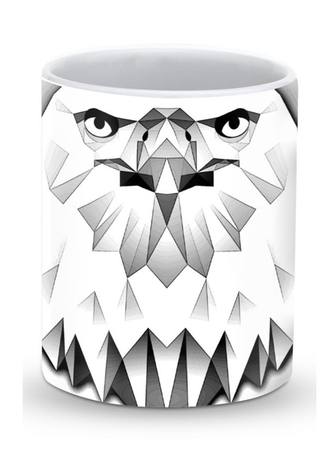 Stylizedd Premium Poly Eagle Designer Mug White/Grey - Image 1
