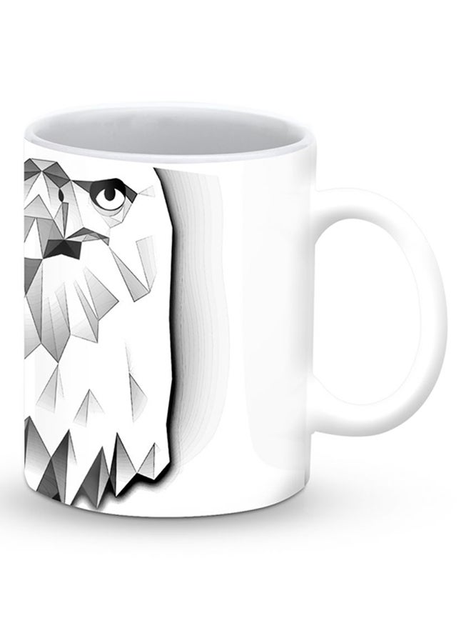 Stylizedd Premium Poly Eagle Designer Mug White/Grey - Image 2