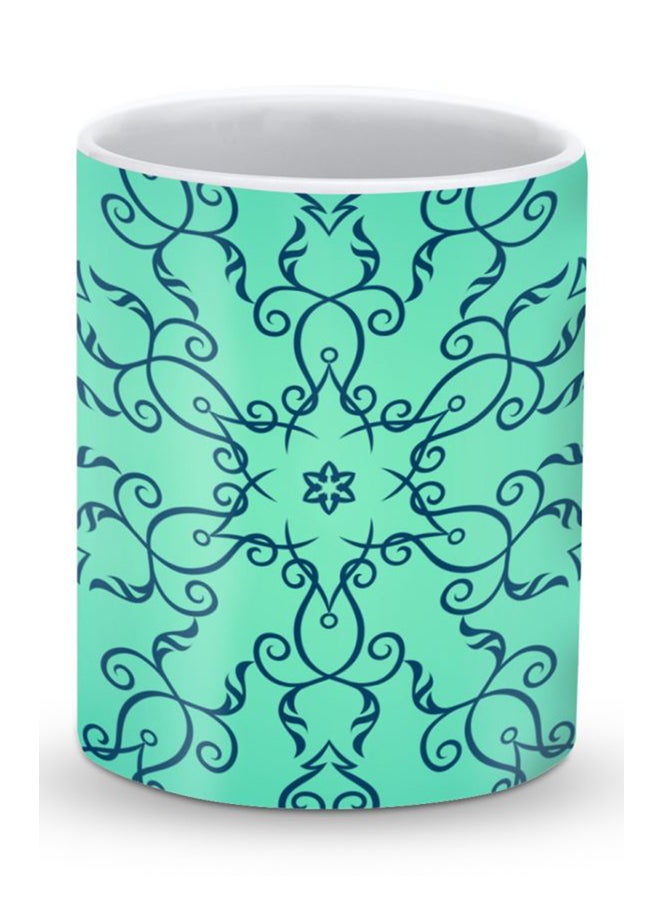 Stylizedd Premium Arabian Star Designer Mug Green/Blue - Image 1