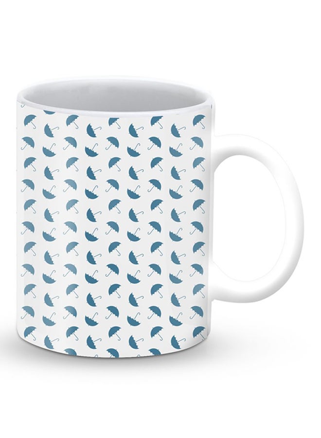 ستايلايزد قدح قهوة فاخر بتصميم المظلات المتساقطة أبيض/أزرق - Image 2