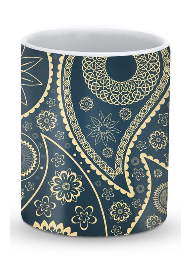 Stylizedd Premium Indian Nights Designer Mug Blue/Beige - Image 1