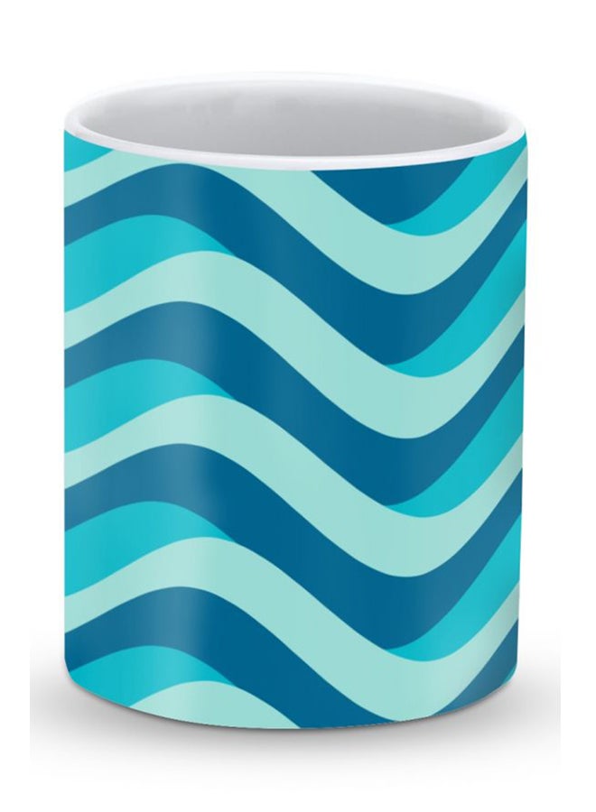 Stylizedd Premium Curvy Blue Designer Mug Blue/Green - Image 1