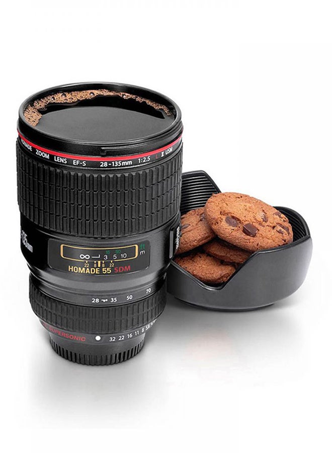 Curious Cat Camera Lens Shaped Mug Black 145cmx75cmx75cm 