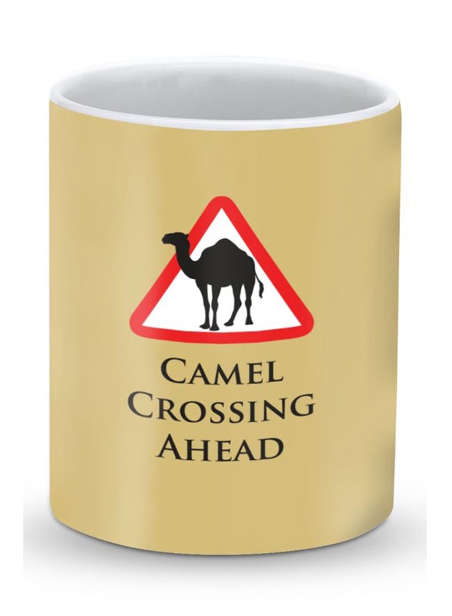 Stylizedd Premium Camel Crossing Designer Mug Yellow - Image 1