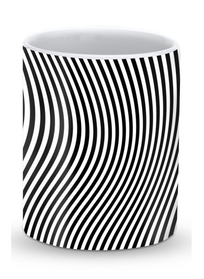Stylizedd Premium Zebra Lines Designer Mug Black/White - Image 1