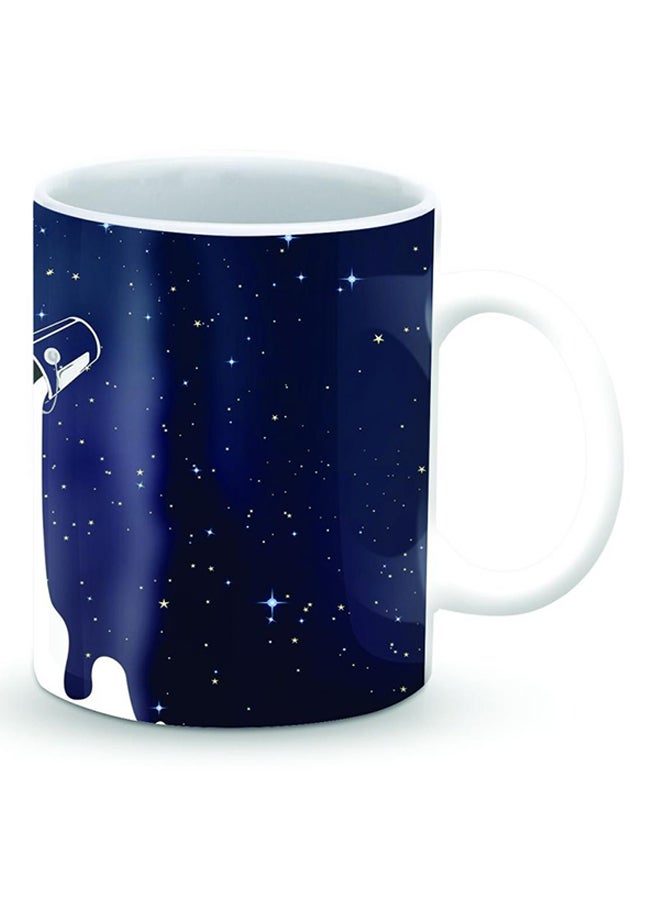 ستايلايزد قدح قهوة فاخر بتصميم ميلكي واي أبيض/أزرق - Image 2