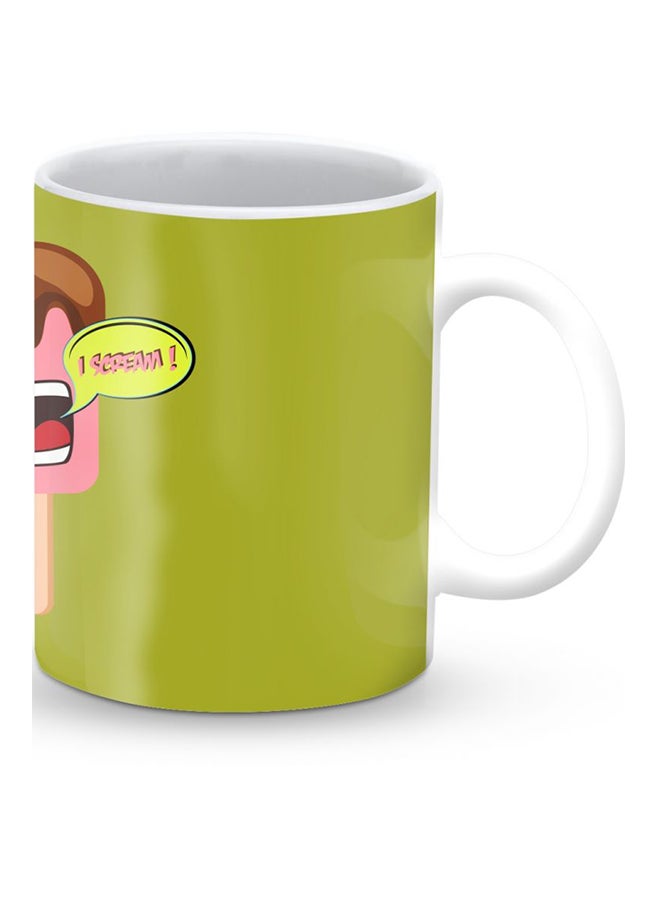 Stylizedd Premium I Scream Designer Mug Green/Pink - Image 2