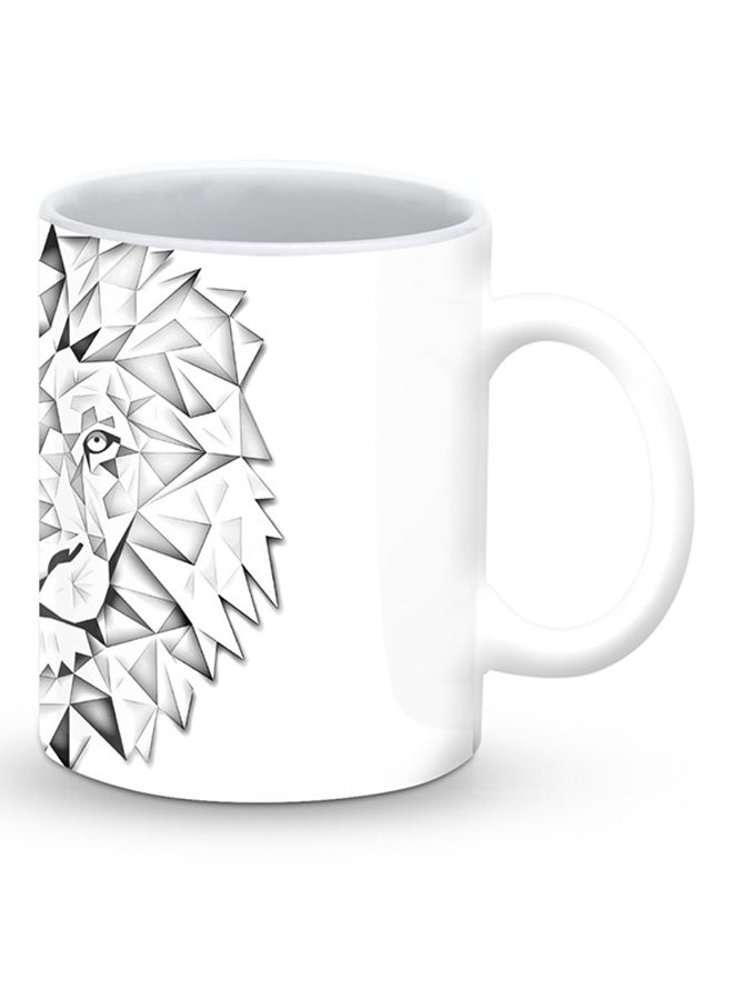 ستايلايزد قدح قهوة فاخر بتصميم بولي الأسد رمادي / أبيض - Image 2