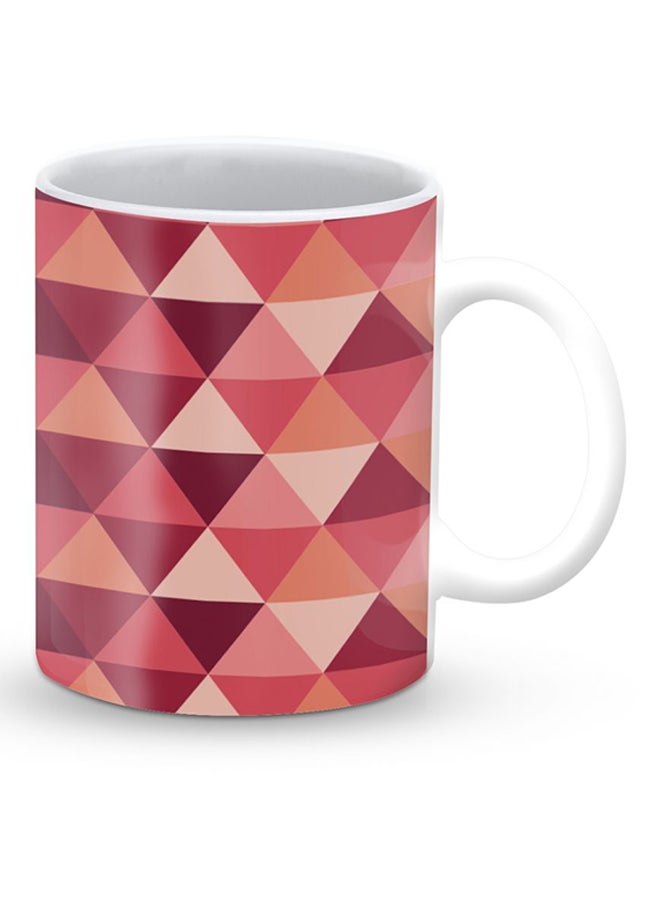 Stylizedd Premium Topsy Turvy Triangles Designer Mug Red/Beige - Image 2