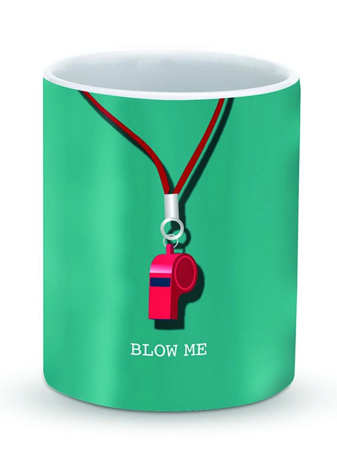 Stylizedd Premium Blow Me Designer Mug Green/Pink - Image 1