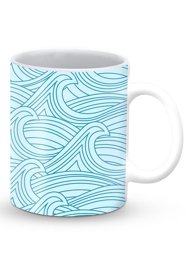 ستايلايزد قدح قهوة فاخر بتصميم البحار المتلاطمة لون أزرق - Image 2