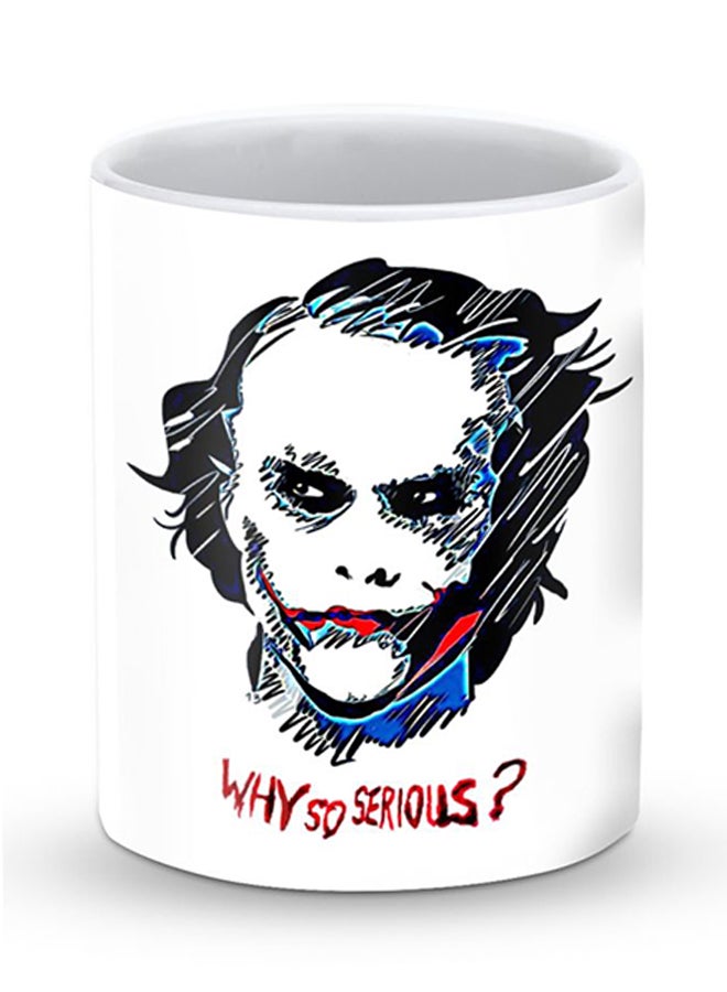 Stylizedd Premium Why So Serious Designer Mug White/Black/Red - Image 1
