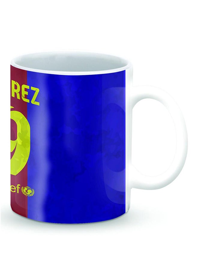 Stylizedd Premium Suarez Barca Jersey Designer Mug Blue/Green/Red 325ml  - Image 2