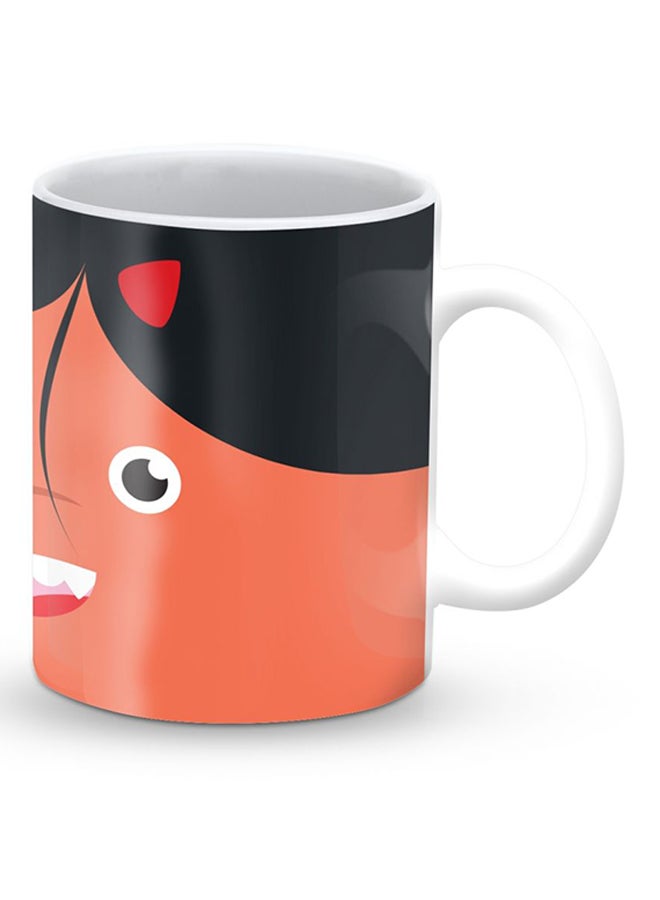 Stylizedd Premium Cute Cupid Designer Mug Orange/Black - Image 2