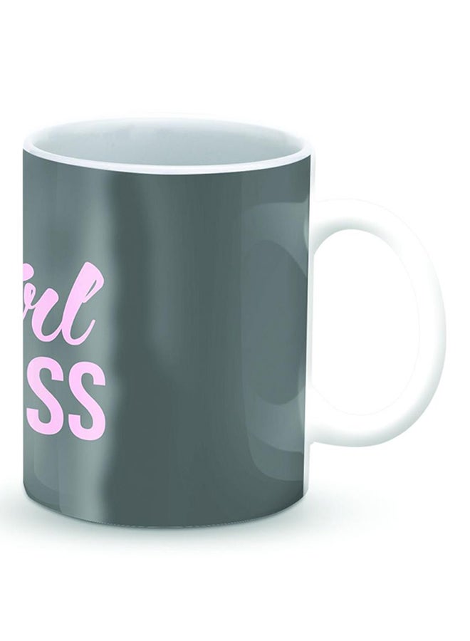 Stylizedd Premium Girl Boss Designer Mug Grey/Pink 325ml - Image 2