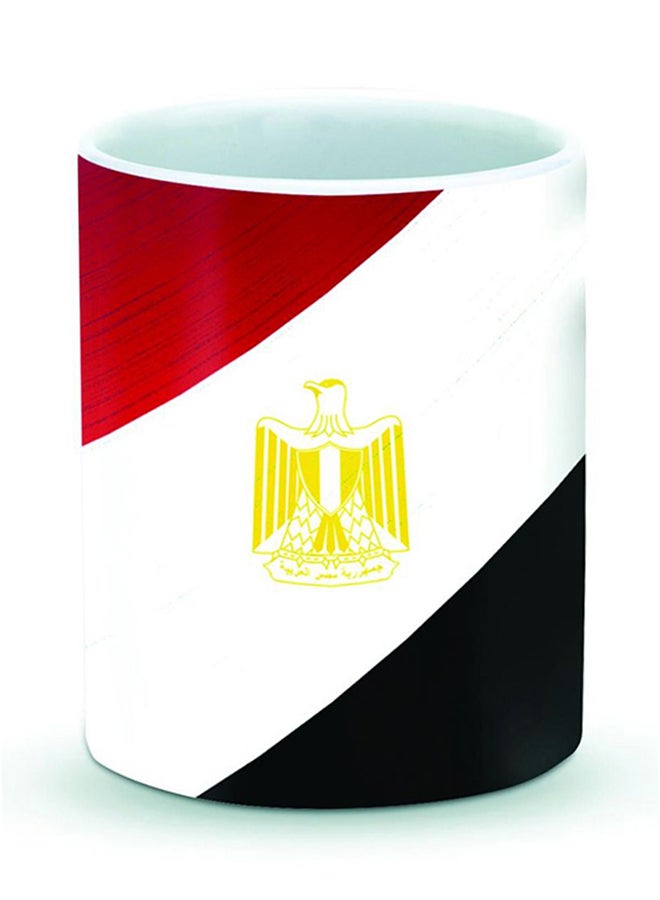 ستايلايزد قدح قهوة فاخر بتصميم علم مصر أسود / أبيض / أحمر 325ملليلتر - Image 1