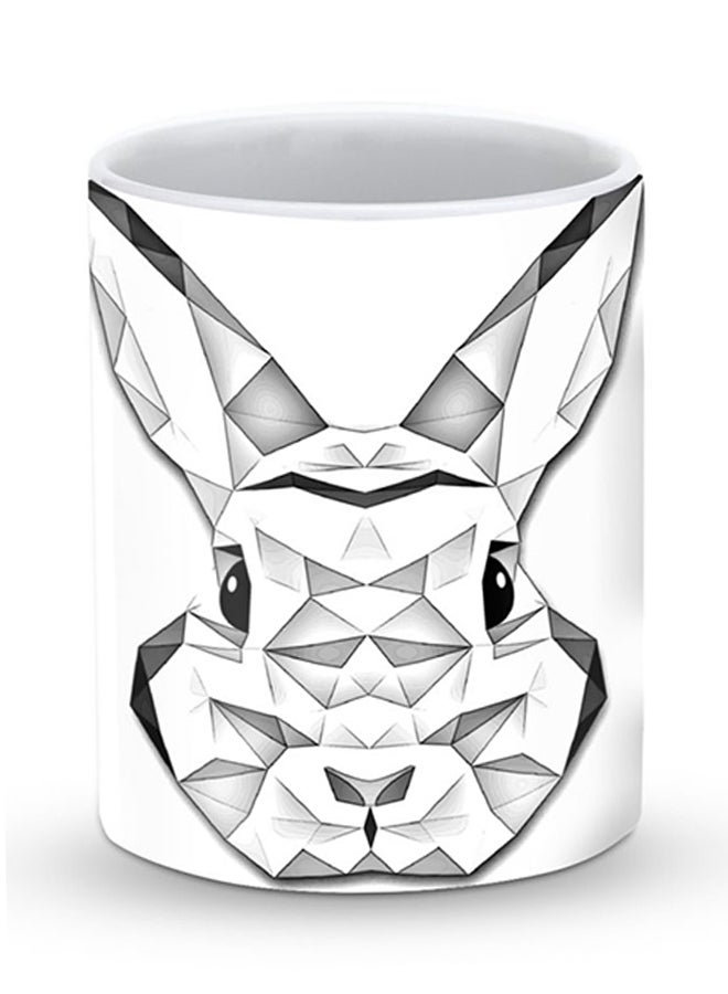 Stylizedd Premium Poly Bunny Designer Mug White/Grey - Image 1