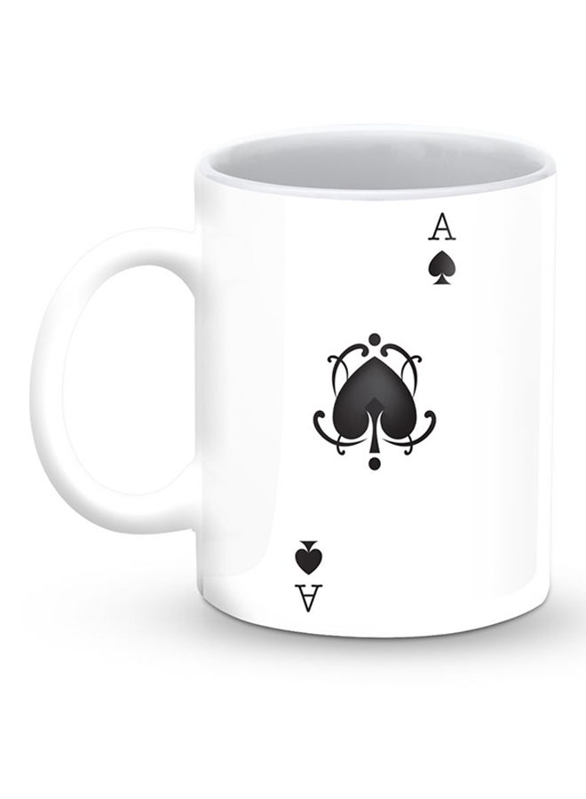 Stylizedd Premium Ace Of Spades Designer Mug White/Black - Image 1