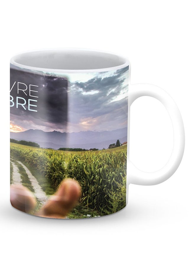 ستايلايزد قدح قهوة فاخر بتصميم فيفر يبر أزرق/أخضر/أبيض - Image 2