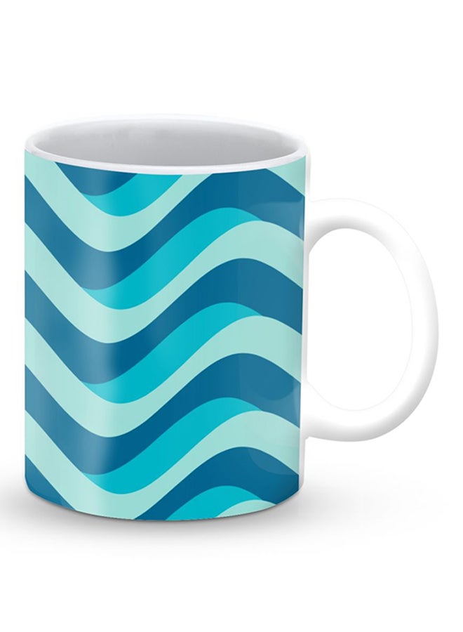 Stylizedd Premium Curvy Blue Designer Mug Blue/Green - Image 2