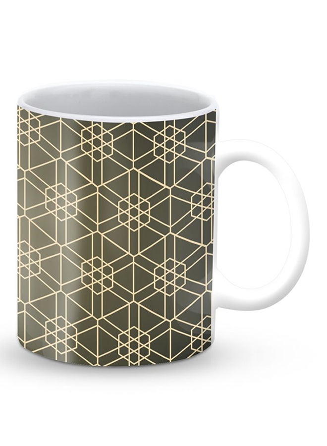 ستايلايزد قدح قهوة فاخر بتصميم هيكساراب أخضر/أصفر - Image 2
