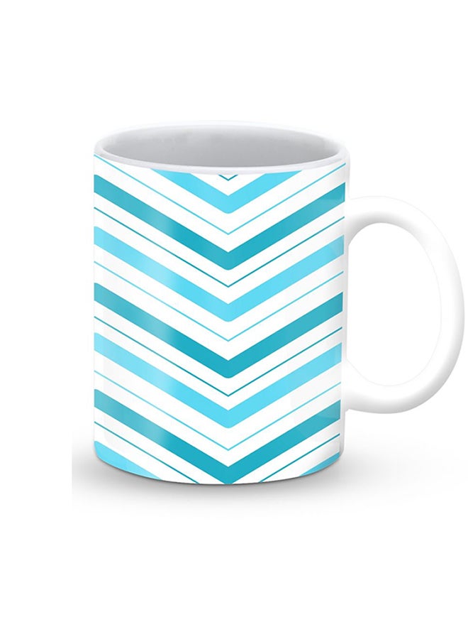 ستايلايزد قدح قهوة فاخر بتصميم الطريق الوحيدة هي لأعلى أبيض/أزرق - Image 2