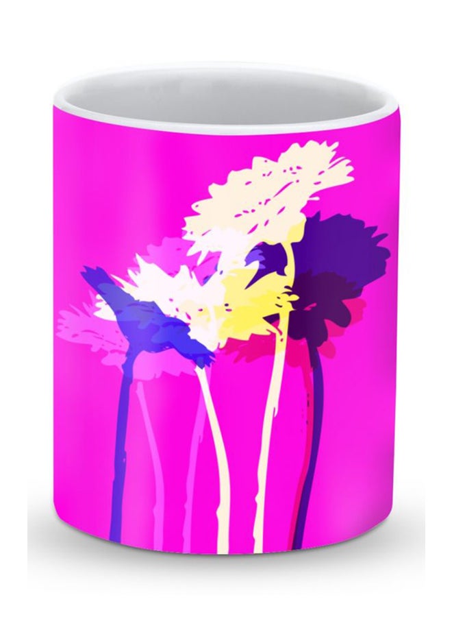 Stylizedd Premium Bleeding Flowers Designer Mug Pink/Purple/White - Image 1
