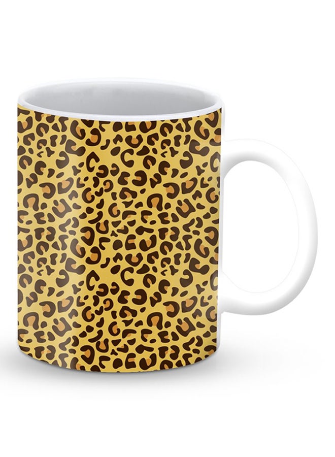 ستايلايزد قدح قهوة فاخر بتصميم شكل جلد الفهد أصفر/أسود - Image 2