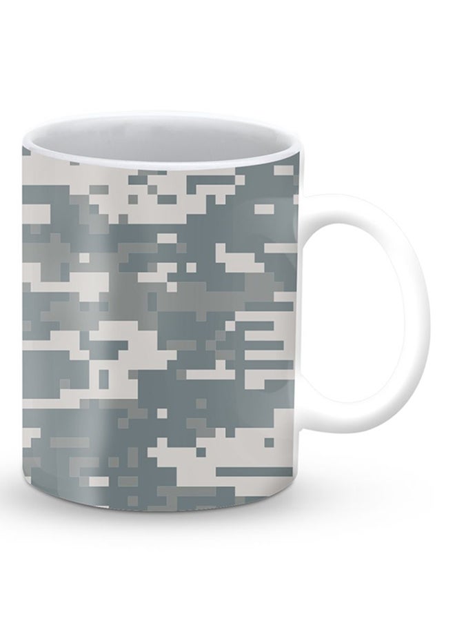 ستايلايزد قدح قهوة فاخر بتصميم كامو الرقمي أخضر / بيج - Image 2