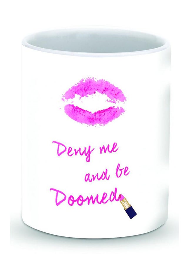 Stylizedd Premium Raining Lipsticks Designer Mug White/Pink 325ml - Image 1