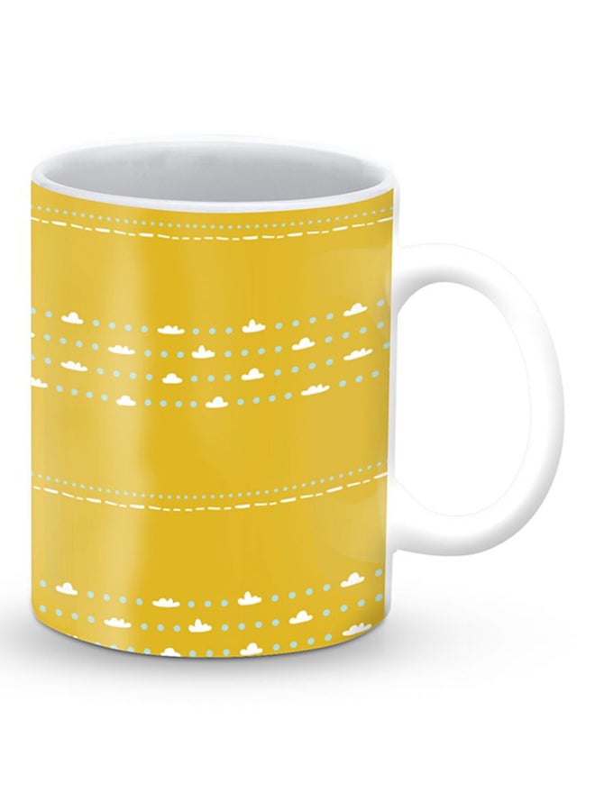 ستايلايزد قدح قهوة فاخر بتصميم السماء المنقطة أصفر - Image 2