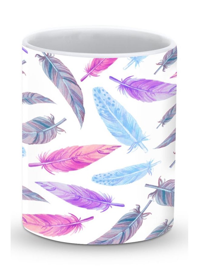Stylizedd Premium Feather Colors Designer Mug White/Pink/Blue - Image 1