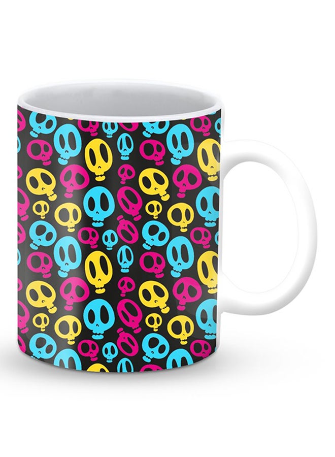 Stylizedd Premium Crazy Skulls Designer Mug Black/Yellow/Blue - Image 2