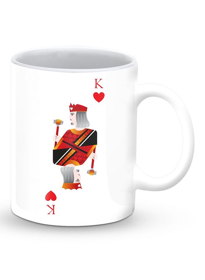 Stylizedd Premium King Of Hearts Designer Mug White/Red - Image 2