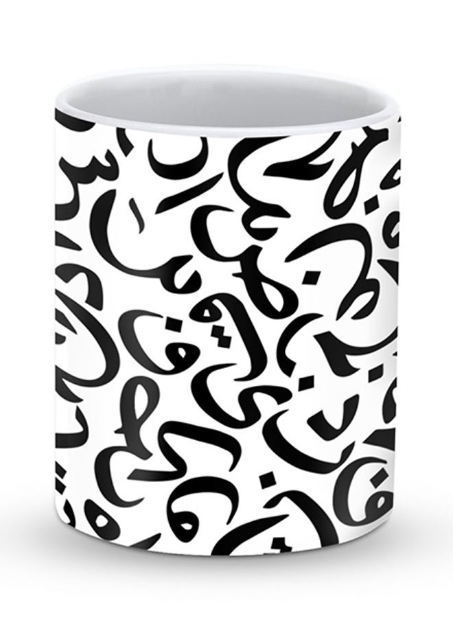 Stylizedd Premium Arabian Pearls Designer Mug White/Black - Image 1