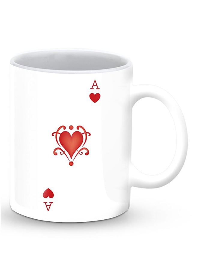 ستايلايزد قدح قهوة فاخر بتصميم قص القلوب أبيض/أحمر - Image 2