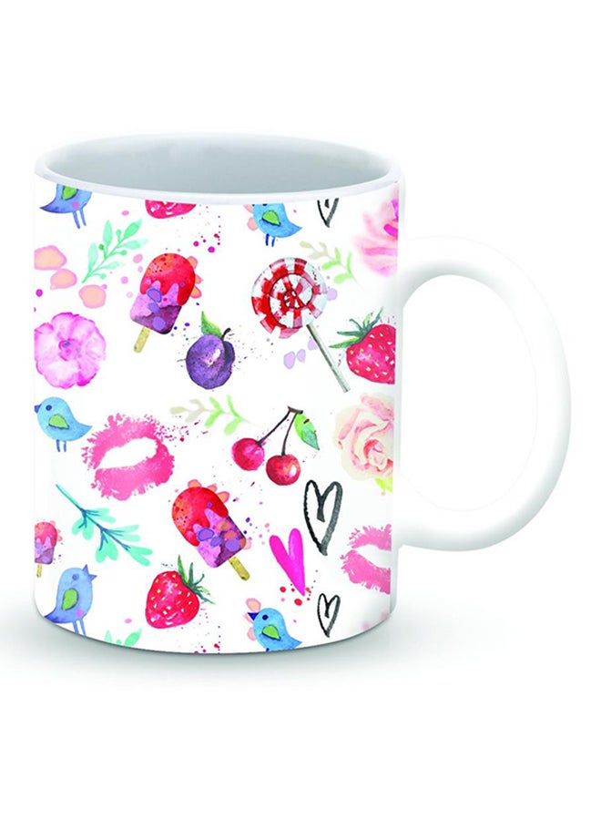 ستايلايزد قدح قهوة فاخر بتصميم سمر فيفر أبيض/ وردي - Image 2