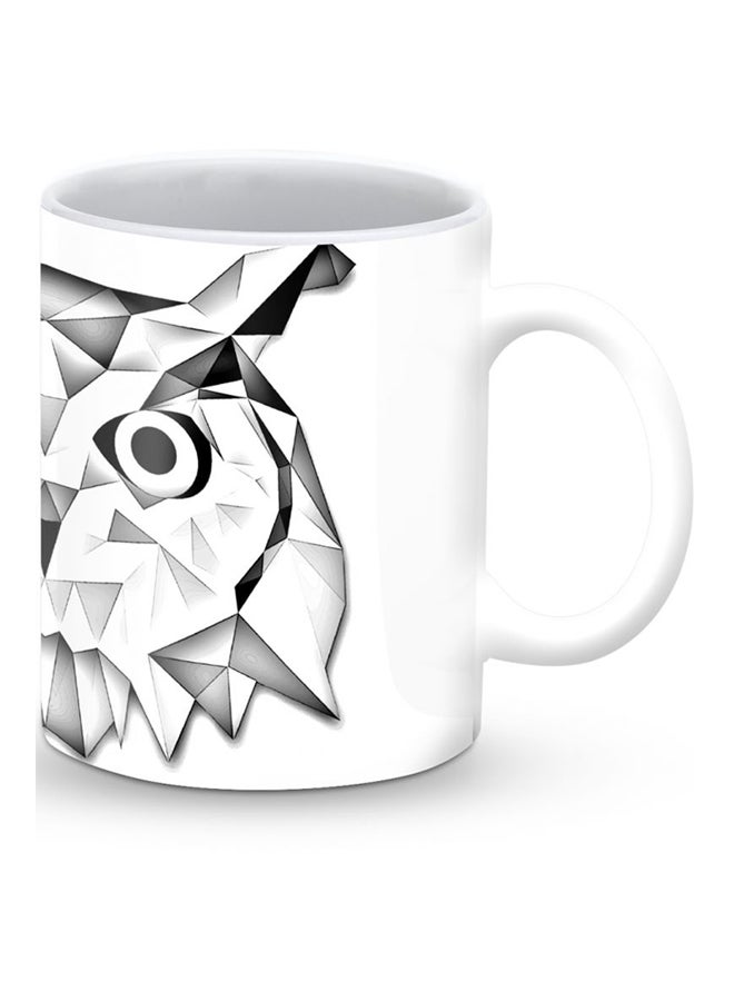 ستايلايزد قدح قهوة فاخر بتصميم بولي البومة رمادي / أبيض - Image 2