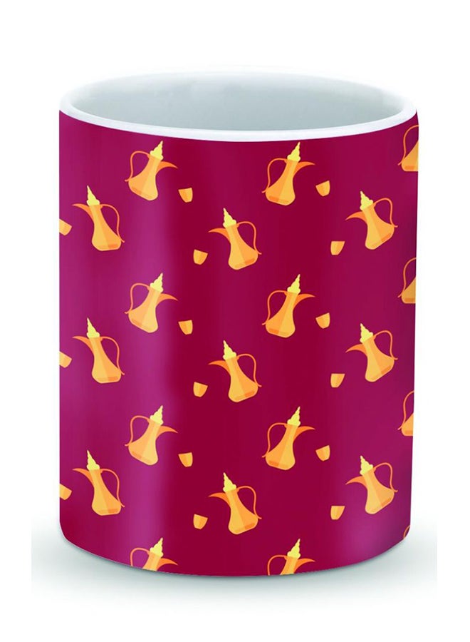 ستايلايزد قدح قهوة فاخر بتصميم صب الدلة وردي/ذهبي - Image 1