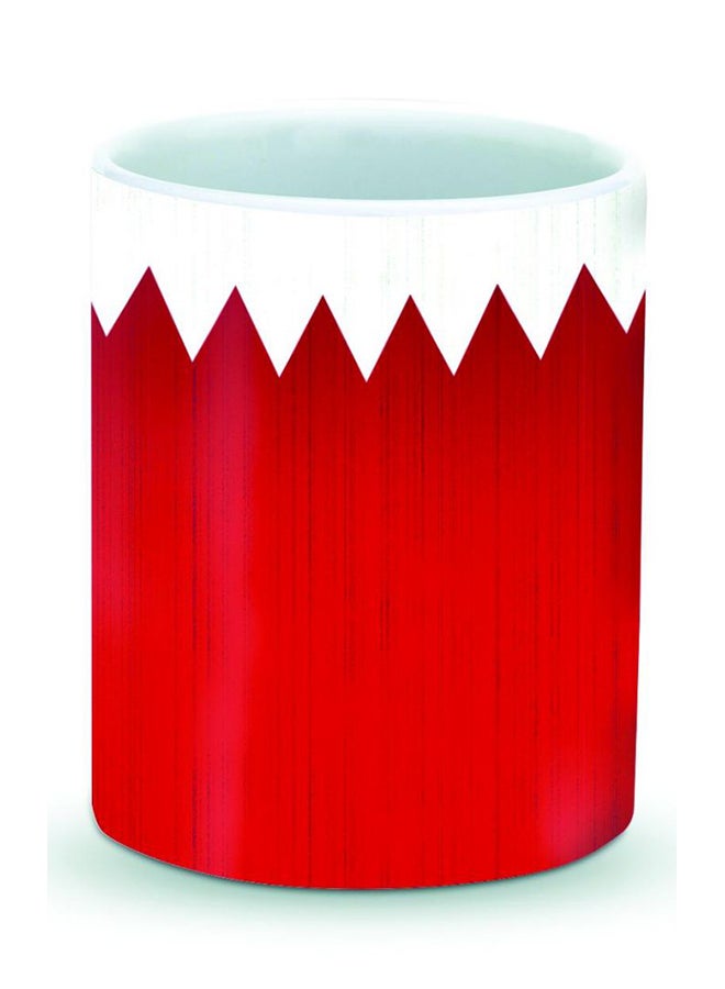 Stylizedd Premium Flag Of Bahrain Designer Mug White/Red - Image 1