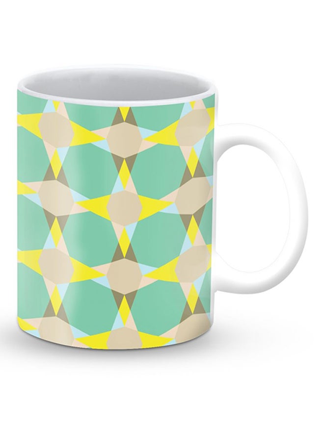 Stylizedd Premium Starry Illusions Designer Mug Green/Yellow/Beige - Image 2